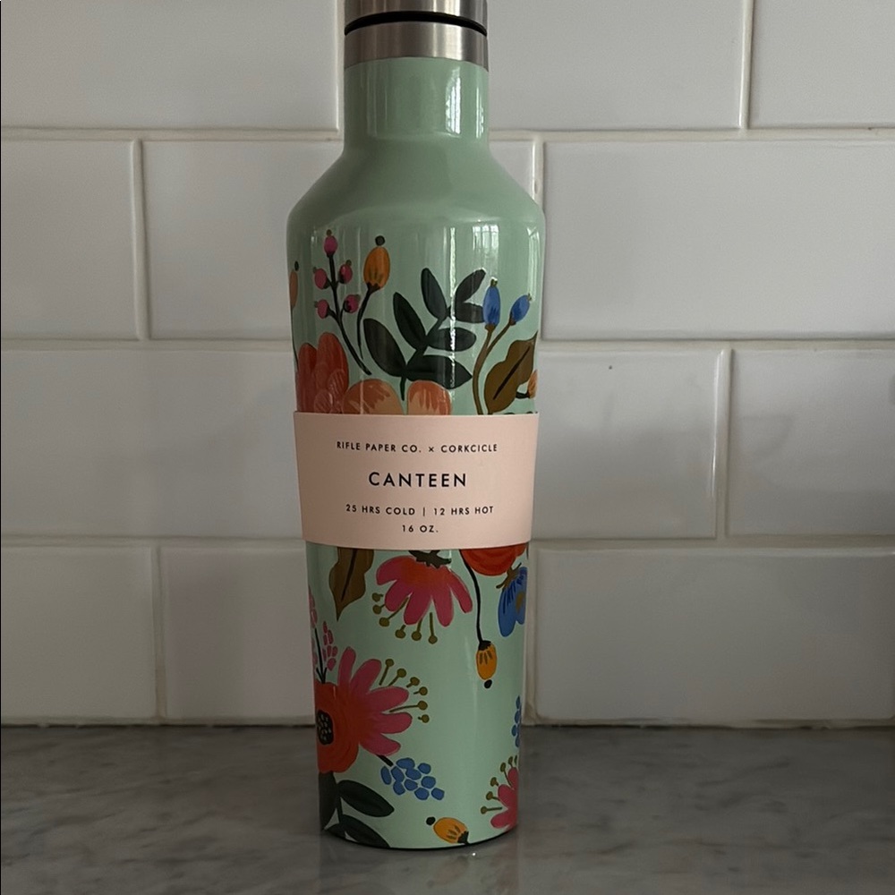 Rifle Paper Co. Green Floral Canteen